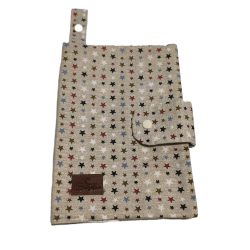 Pelustartó neszeszer/drapp csillagok 