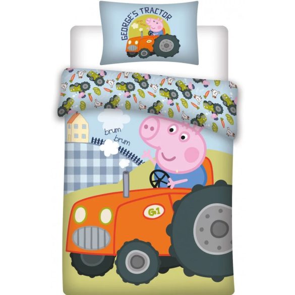 Peppa malac George's Tractor gyerek, ovis ágyneműhuzat 